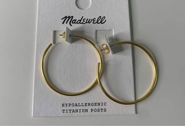 Madewell NWT  Medium Hoop Earrings Vintage Gold