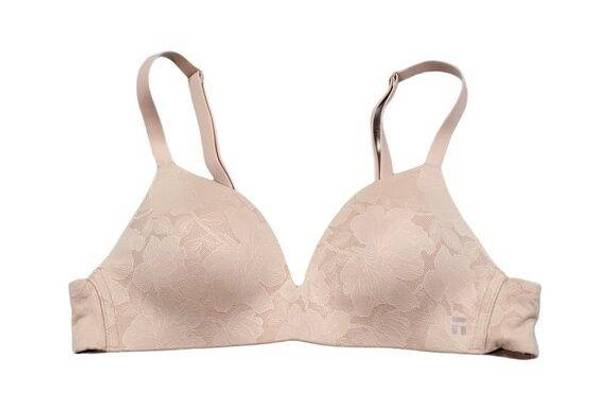 Second Skin Tommy John  Lightly Lined Wireless Bra Beige Tan Nude Size 34A