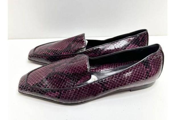 PARKE Marion  Shoes Womens Size 6.5US Python Snakeskin Loafers Purple Black