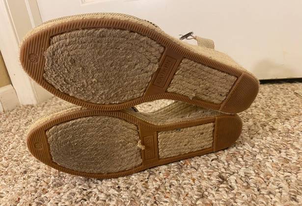 Ralph Lauren Raffia Wedges Espadrilles Sandals Sz 9 1/2