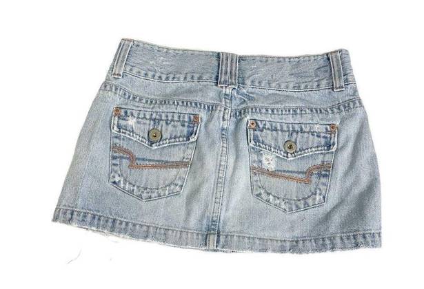 American Eagle Women’s Denim Mini Skirt  Outfitters Size 4 Distressed Summer