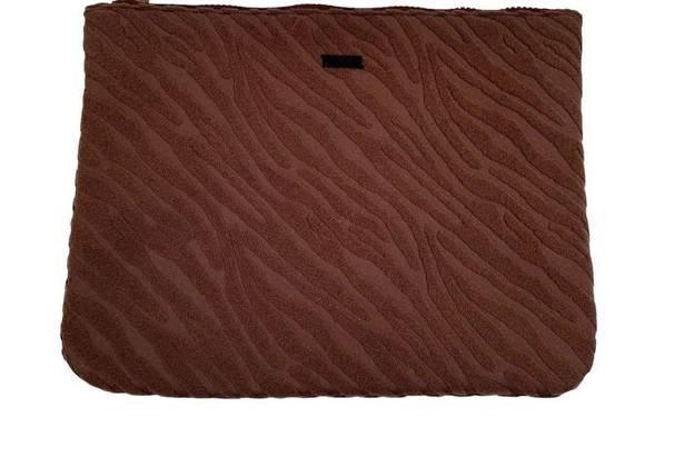 Triangl NEW  Swimwear Neoprene Pouch Travel Clutch Cocoa Brown Textured