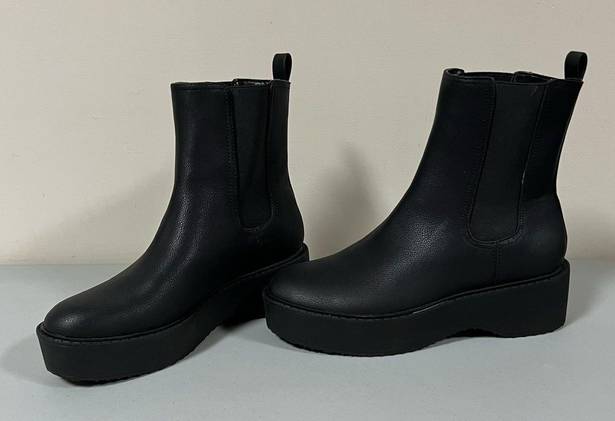 mix no. 6 Black ‘Caraline’ Pull-On Chunky Platform Chelsea Boots Booties Shoes Size 9 🕷️