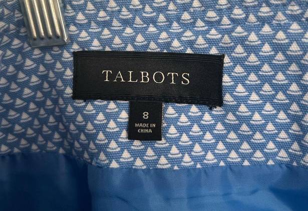 Talbots  Blue and White Sailboat Print Skirt