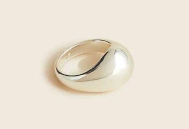 J.Crew  Sculptural Orb Ring in Silver Mirror Size 5 NWT