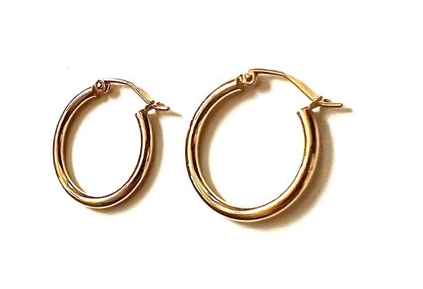 Tehrani Jewelry 14K real gold Hoop Earrings | Hoop earrings | 2 mm thickness | 20 mm Diameter |