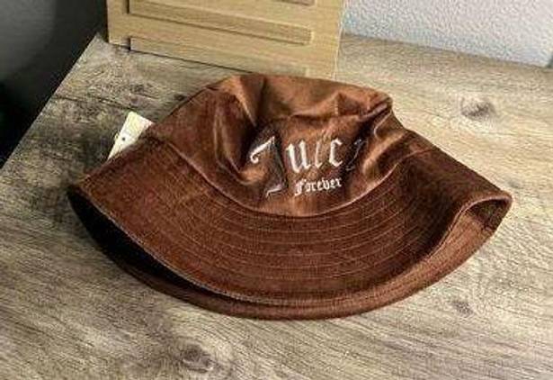 Juicy Couture  Y2K Forever 21 Brown Velour Bucket Hat NWT