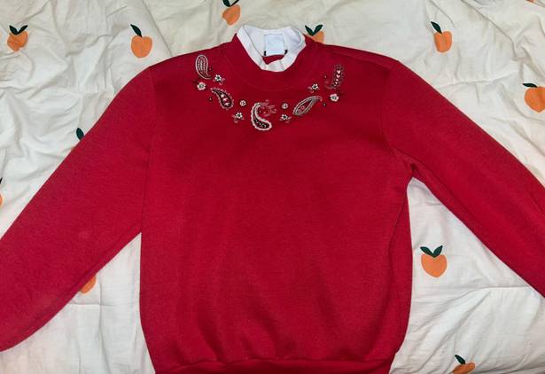 Bonworth vintage red crewneck with collar paisley