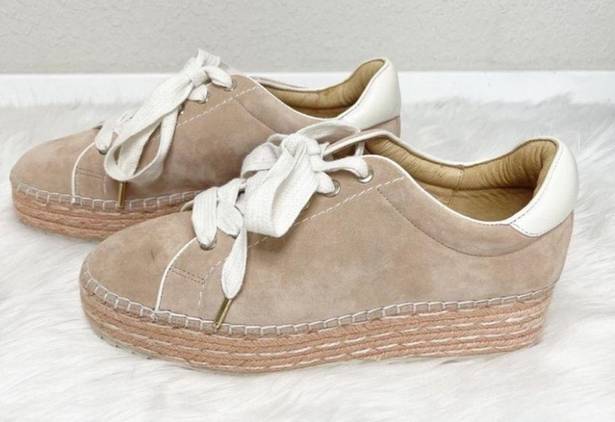 Joie  Dabna Suede Platform Espadrille Sneaker Size 39 Blush Pink Low Top