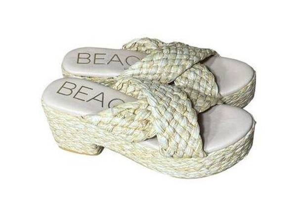 Natural Reflections Beach By Matisse  Woven Raffia Sandals Size 9