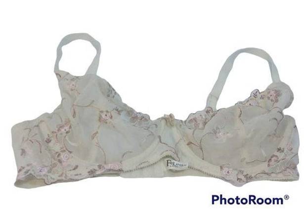 Felina  Cream Lace Embroidered Wired Bra 34D