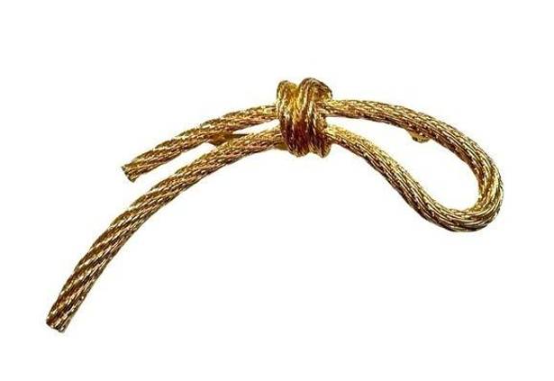 Twisted Vintage Gold  Rope Brooch Pin