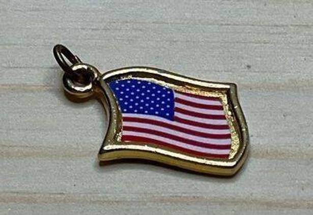 United States of America USA Flag Red White and Blue Charm Pendant