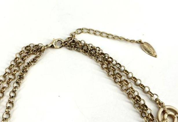 Coldwater Creek  Gold Nautical Anchor layered classic necklace chunky chain