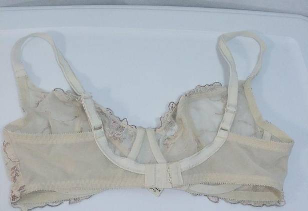 Felina  Cream Lace Embroidered Wired Bra 34D
