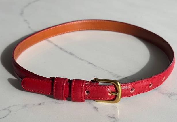 Coach Leather Belt with Brass Buckle in Red Size 26 / XS