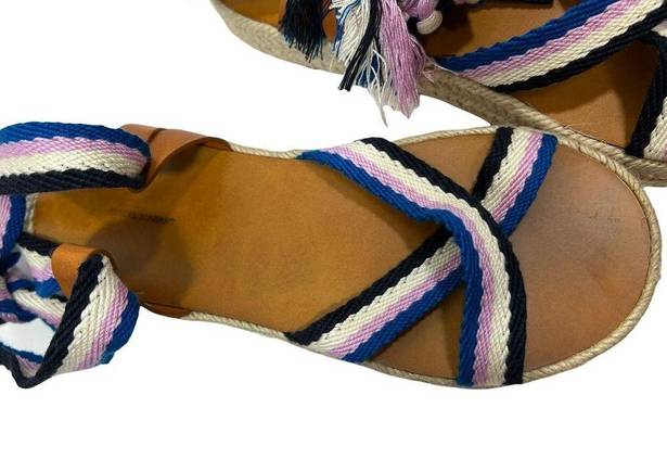 Isabel Marant  Woven Wrap Strap Espadrille Sandals