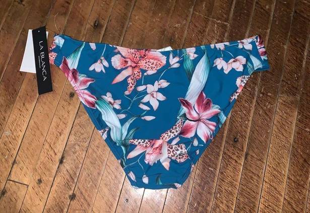 La Blanca  teal tropical coconut girl size 14 swim bottoms