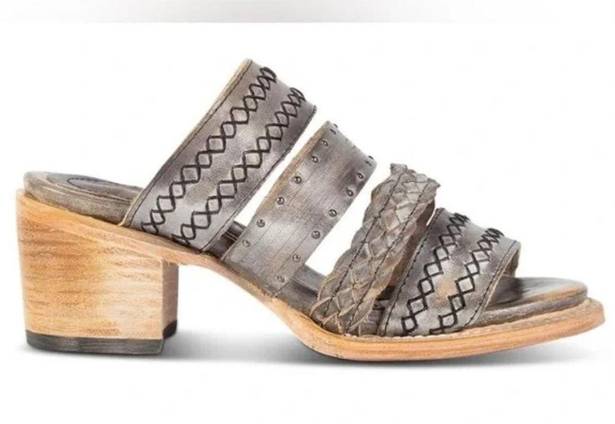 FREEBIRD by Steven NEW Freebird Albuquerque Slate Gray Block Heel Strappy Leather Sandals 6