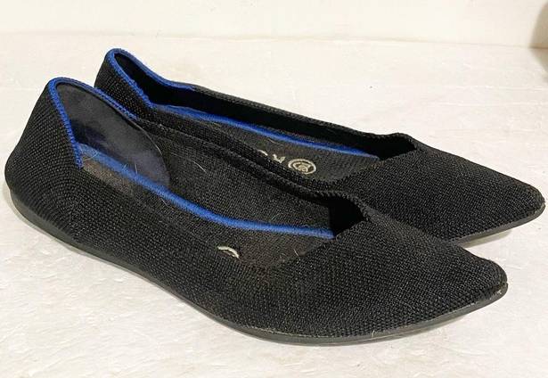 Rothy's ROTHY’S Size 7.5 ‘THE POINT’ WOMEN’S SOLID BLACK BALLET FLATS POINTED TOE