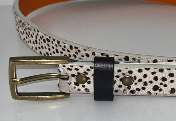 Gap  Genuine Leather Calf Hair Brown & White Belt Animal Print Women’s Size M