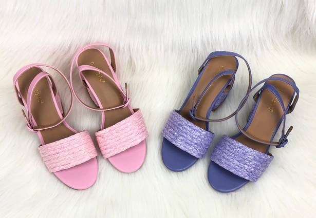 Bamboo NEW  | Braided Heel Maddy Sandals - PINK