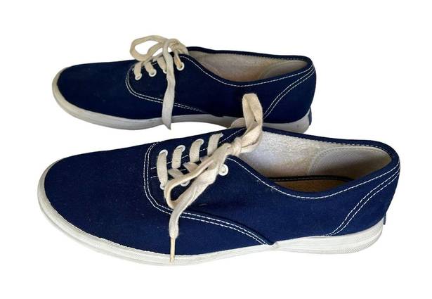 Keds Original Lace Up Sneakers Women's 8.5 Shoes Navy Blue Canvas WF34200 $55