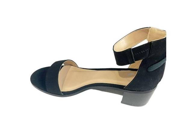 Krass&co Brinley  Womens Ankle Strap Sandals Black Suede Block Heel Size 9 M US