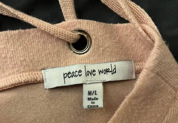 Peace Love World Lace Up Back Sweater M/L