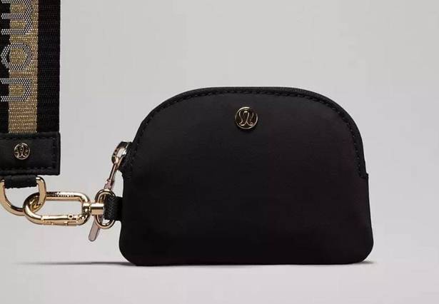 Lululemon Dual Pouch Wristlet Black Gold Brand New