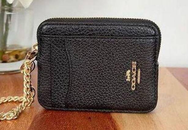 Coach NWT  Leather Zip Card Case