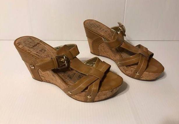 GUESS  platform wedge high sandal women size 9 M