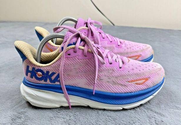 Hoka  One One Womens Size 9 Clifton 9 Pink Running Shoes Sneakers 1127896 Preppy