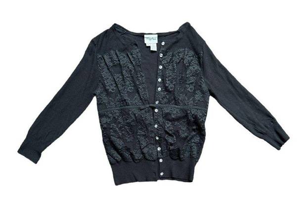 Tracy Reese  Embelished Lace Cardigan Sweater Button Up Size P