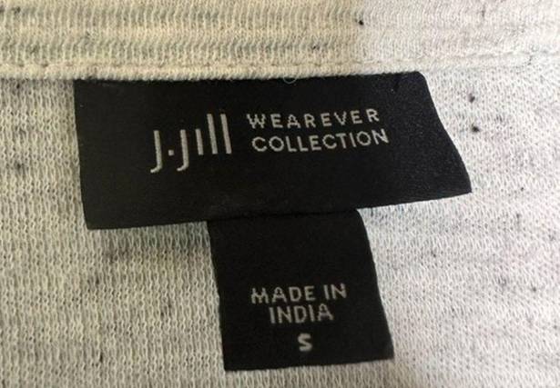 J.Jill  Wearever Collection Ivory Crean Ribbed V Neck Sweater Tunic Top Size S