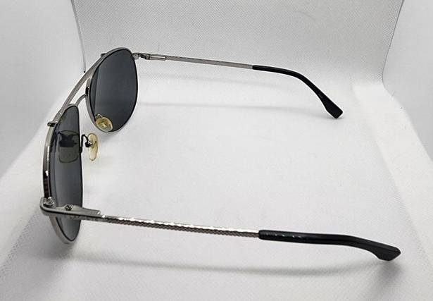 Lacoste  Polarized Silver & Black Aviator Sunglasses & Case