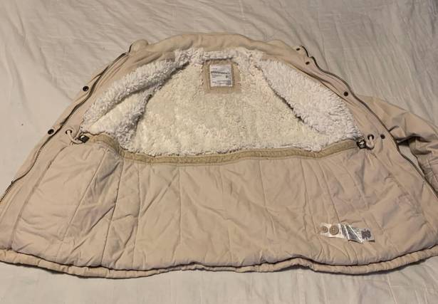 Aeropostale Winter Jacket Coat Cream Tan Small