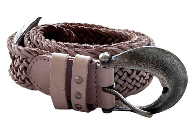 Free People NWOT WE THE FREE Brix Leather Belt In Oyster Mauve Size M/L