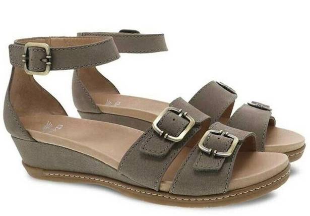 Dansko - Astrid Summer Sandals Nubuck Leather Strappy Wedge Comfort Support