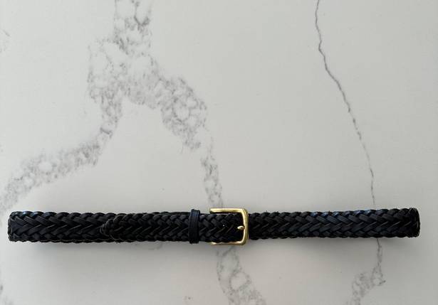 Gap Vintage  Braided Leather Belt with Brass Buckle in Black Size Medium