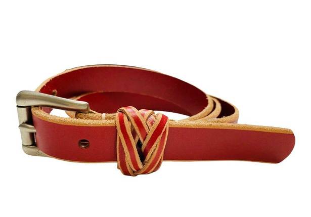 Nautica Red Leather Ladies Thin Belt