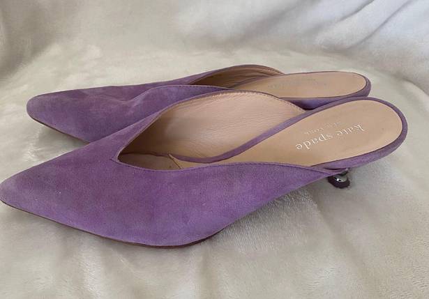 Kate Spade New York Womens Cori Pop Suede Clog Lilac purple shoe