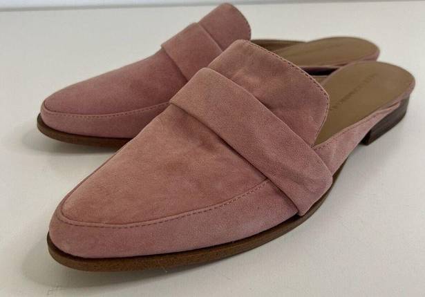 Rebecca Minkoff  Mika Mule Pink Kid Suede Slip On Leather Flats Women's 9M Preppy