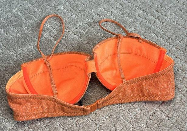 Triangl  swimwear “Dylla” bikini top apricot sparkle orange underwire cups neon