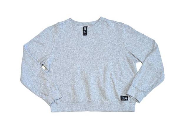 Mountain Hardwear  Organic Cotton Logo Crew Sweatshirt Heather Gray Pullover Top