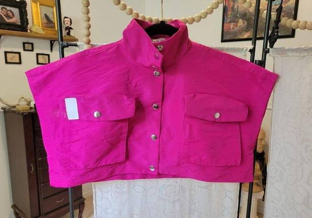 LaQuan Smith Barbie movie sz small pink  utility cropped vest boxy crop top