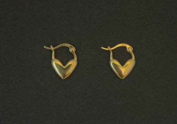 18K Gold Plated Love Heart Hoop Earrings for Women