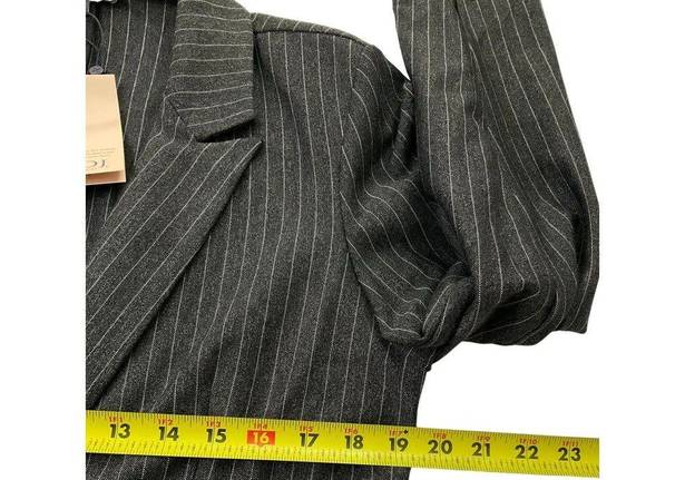 NYDJ  Dark Grey Sonoma Stripe Single Button Blazer Size L NWT 40-5