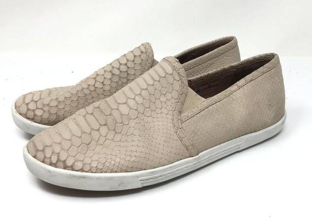 Joie  Womens Size 38.5 US Size 8.5 Snakeskin Embossed Slip On Flat Sneakers Blush