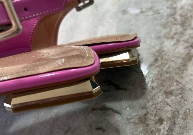 Pink Slingback Flats with Gold Heel Detail Size 7